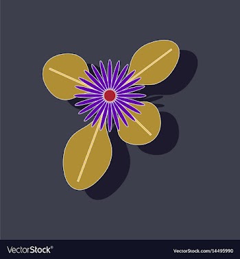 Paper sticker on stylish background plant bellis vector image