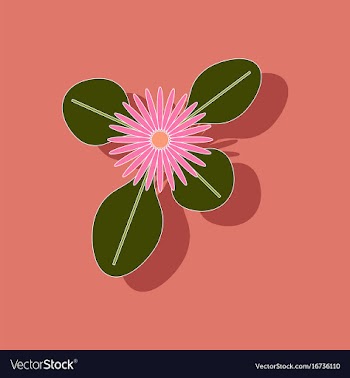 Paper sticker on stylish background plant bellis vector image
