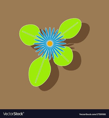 Paper sticker on stylish background plant bellis vector image