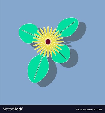 Paper sticker on stylish background plant bellis vector image