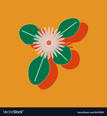 Paper sticker on stylish background plant bellis vector image