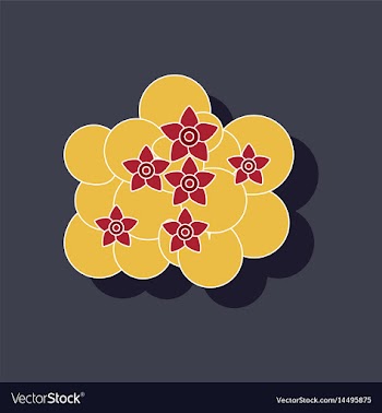 Paper sticker on stylish background plant caltha vector image