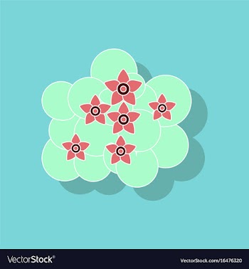 Paper sticker on stylish background plant caltha vector image