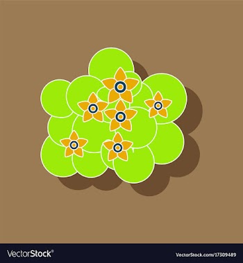 Paper sticker on stylish background plant caltha vector image