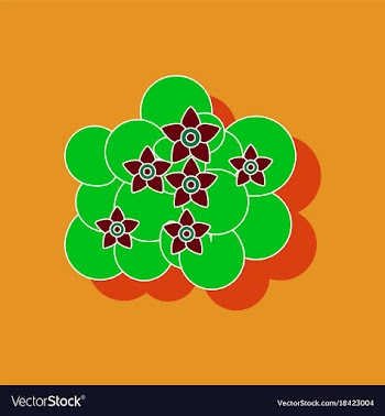 Paper sticker on stylish background plant caltha vector image