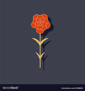 Paper sticker on stylish background plant dianthus vector image