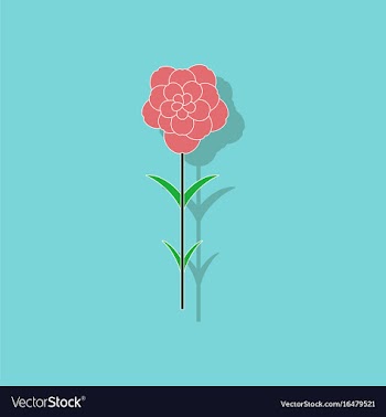 Paper sticker on stylish background plant dianthus vector image