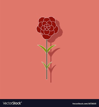 Paper sticker on stylish background plant dianthus vector image