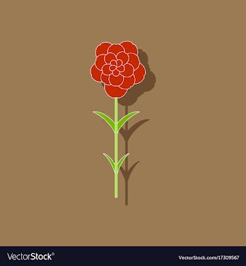 Paper sticker on stylish background plant dianthus vector image