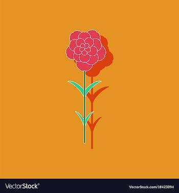 Paper sticker on stylish background plant dianthus vector image