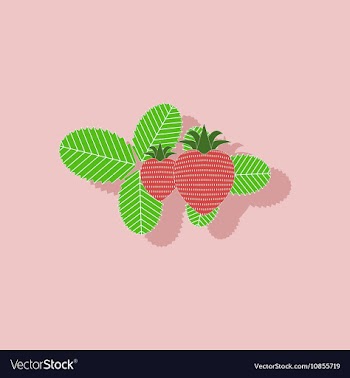 Paper sticker on stylish background plant Fragaria vector image