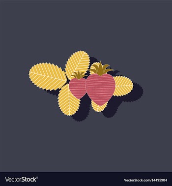 Paper sticker on stylish background plant fragaria vector image