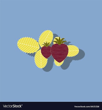 Paper sticker on stylish background plant fragaria vector image