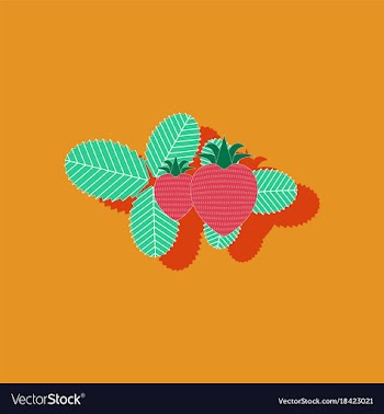 Paper sticker on stylish background plant fragaria vector image
