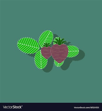 Paper sticker on stylish background plant fragaria vector image