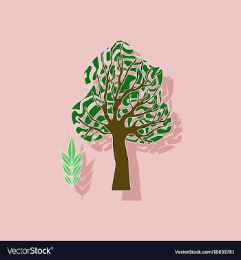 Paper sticker on stylish background plant Fraxinus vector image