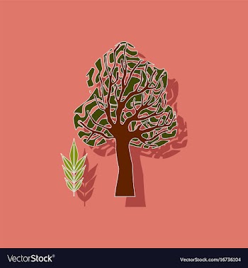 Paper sticker on stylish background plant fraxinus vector image