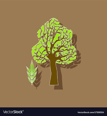 Paper sticker on stylish background plant fraxinus vector image