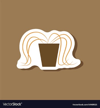 Paper sticker on stylish background plant in a pot vector image