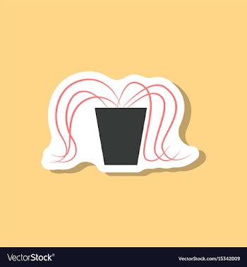Paper sticker on stylish background plant in a pot vector image