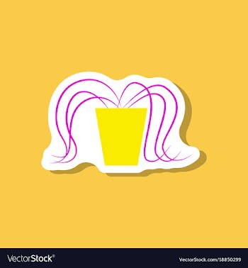 Paper sticker on stylish background plant in a pot vector image
