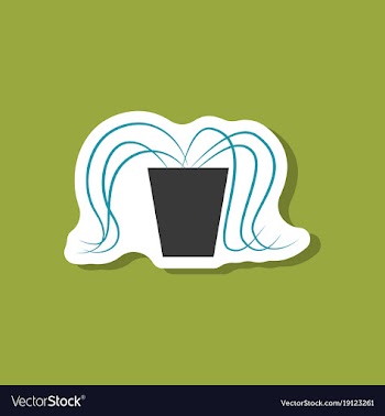 Paper sticker on stylish background plant in a pot vector image