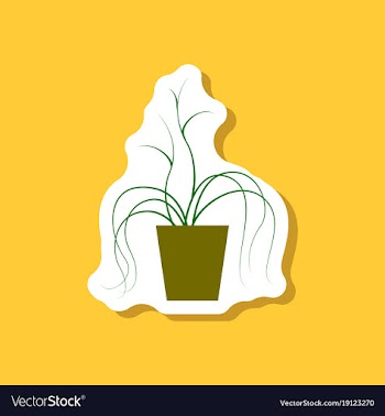 Paper sticker on stylish background plant in a pot vector image
