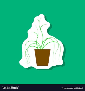 Paper sticker on stylish background plant in a pot vector image