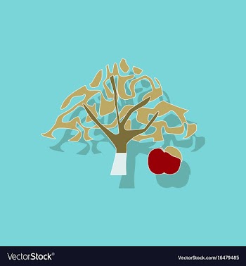 Paper sticker on stylish background plant malus vector image