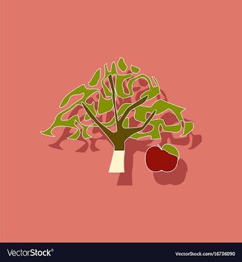 Paper sticker on stylish background plant malus vector image