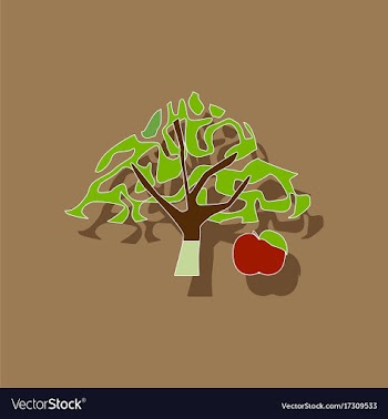 Paper sticker on stylish background plant malus vector image