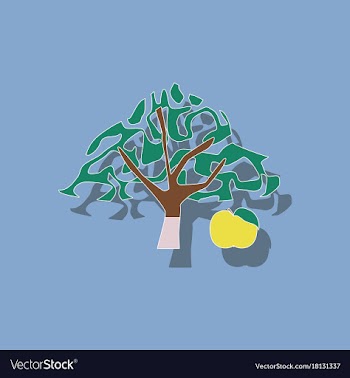 Paper sticker on stylish background plant malus vector image