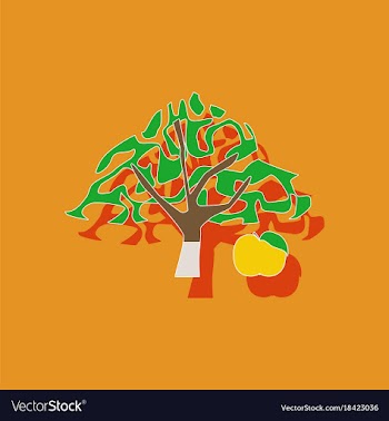 Paper sticker on stylish background plant malus vector image