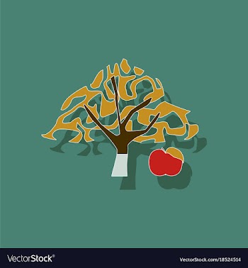 Paper sticker on stylish background plant malus vector image