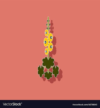 Paper sticker on stylish background plant malva vector image