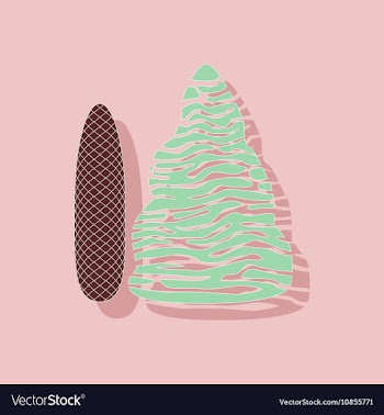 Paper sticker on stylish background plant Picea vector image
