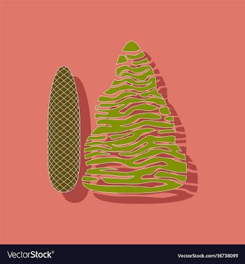 Paper sticker on stylish background plant picea vector image