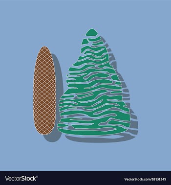 Paper sticker on stylish background plant picea vector image
