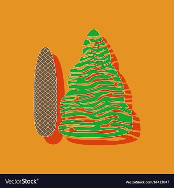 Paper sticker on stylish background plant picea vector image