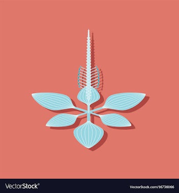 Paper sticker on stylish background plant plantago vector image