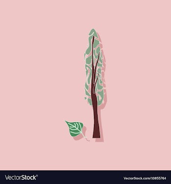 Paper sticker on stylish background plant Populus vector image