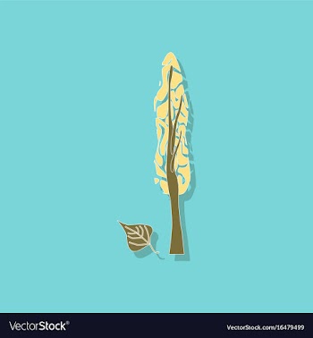 Paper sticker on stylish background plant populus vector image