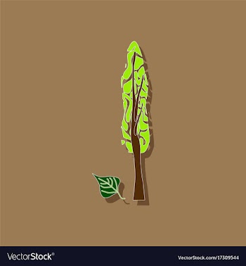 Paper sticker on stylish background plant populus vector image