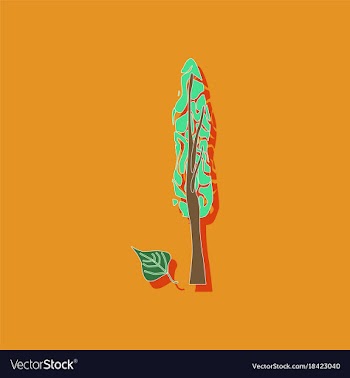 Paper sticker on stylish background plant populus vector image