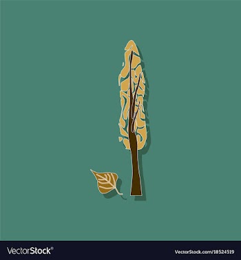 Paper sticker on stylish background plant populus vector image