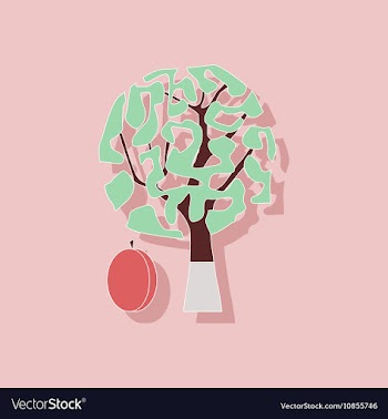 Paper sticker on stylish background plant Prunus vector image