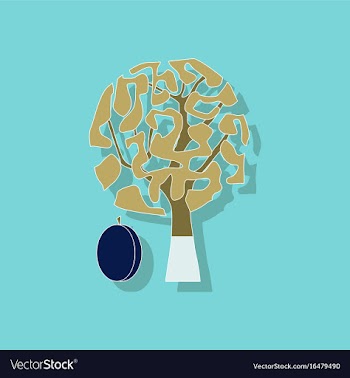 Paper sticker on stylish background plant prunus vector image