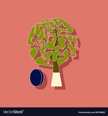 Paper sticker on stylish background plant prunus vector image