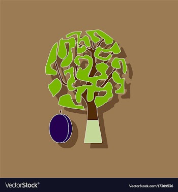 Paper sticker on stylish background plant prunus vector image