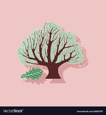 Paper sticker on stylish background plant Quercus vector image